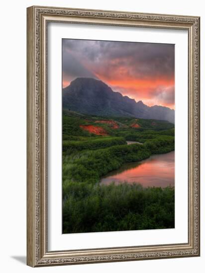 Sunset Landscape at Menehune Fishpond, Kauai Hawaii-Vincent James-Framed Photographic Print