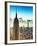 Sunset Landscape of the Empire State Building and One World Trade Center, Manhattan, NYC, Colors-Philippe Hugonnard-Framed Photographic Print