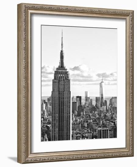 Sunset Landscape of the Empire State Building and One World Trade Center, Manhattan, NYC-Philippe Hugonnard-Framed Photographic Print