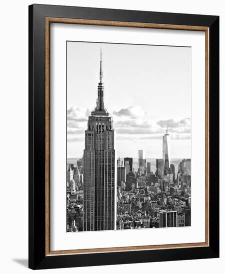 Sunset Landscape of the Empire State Building and One World Trade Center, Manhattan, NYC-Philippe Hugonnard-Framed Photographic Print