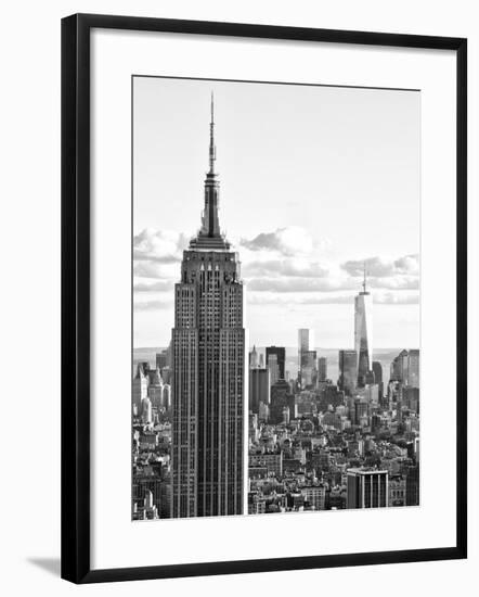 Sunset Landscape of the Empire State Building and One World Trade Center, Manhattan, NYC-Philippe Hugonnard-Framed Photographic Print