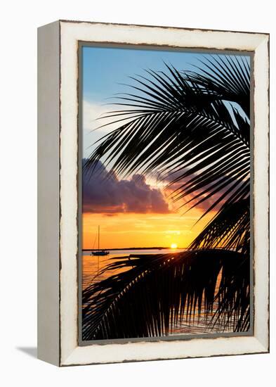 Sunset Landscape with a Yacht - Miami - Florida-Philippe Hugonnard-Framed Premier Image Canvas