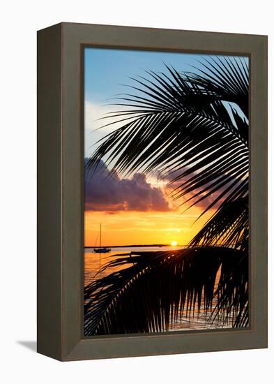 Sunset Landscape with a Yacht - Miami - Florida-Philippe Hugonnard-Framed Premier Image Canvas