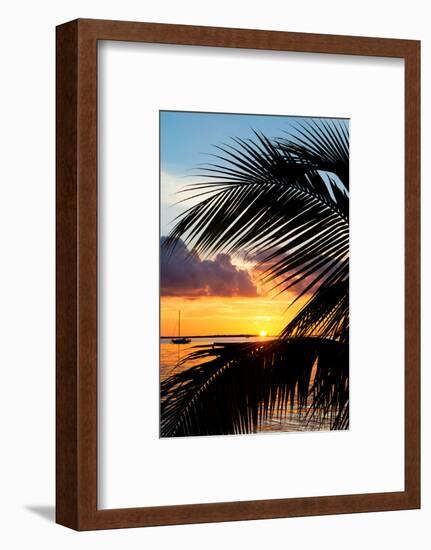 Sunset Landscape with a Yacht - Miami - Florida-Philippe Hugonnard-Framed Photographic Print