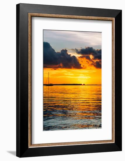 Sunset Landscape with a Yacht - Miami - Florida-Philippe Hugonnard-Framed Photographic Print