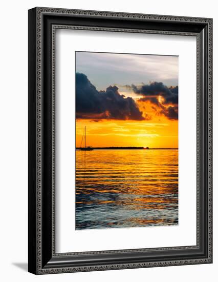 Sunset Landscape with a Yacht - Miami - Florida-Philippe Hugonnard-Framed Photographic Print