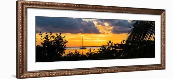 Sunset Landscape with a Yacht - Miami - Florida-Philippe Hugonnard-Framed Photographic Print