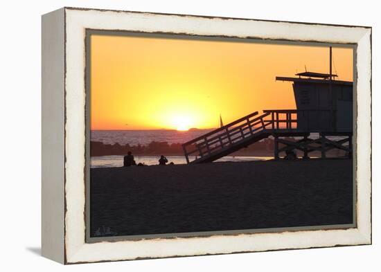 Sunset Lifeguard-Alex Williams-Framed Stretched Canvas