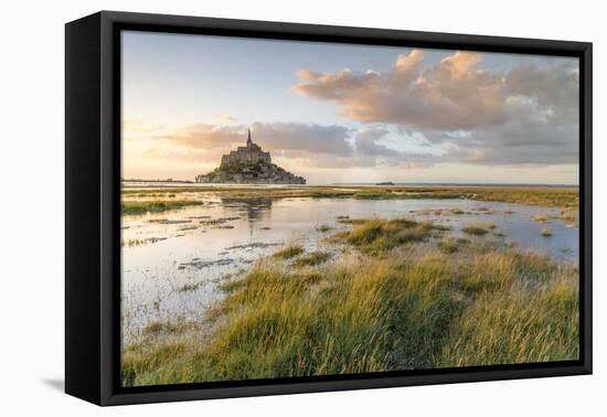 Sunset light, Mont-Saint-Michel, UNESCO World Heritage Site, Normandy, France, Europe-Francesco Vaninetti-Framed Premier Image Canvas