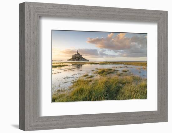 Sunset light, Mont-Saint-Michel, UNESCO World Heritage Site, Normandy, France, Europe-Francesco Vaninetti-Framed Photographic Print