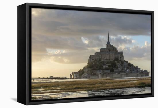 Sunset light, Mont-Saint-Michel, UNESCO World Heritage Site, Normandy, France, Europe-Francesco Vaninetti-Framed Premier Image Canvas