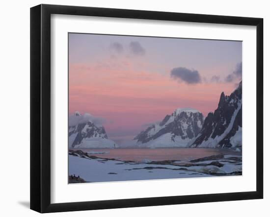 Sunset Light on Lemaire Channel, Antarctic Peninsula-Hugh Rose-Framed Photographic Print