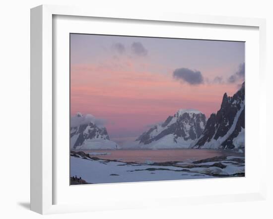 Sunset Light on Lemaire Channel, Antarctic Peninsula-Hugh Rose-Framed Photographic Print