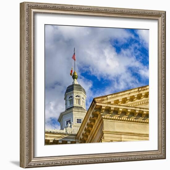 Sunset Light on the State Capitol Building, Annapolis, Maryland, USA-Christopher Reed-Framed Photographic Print