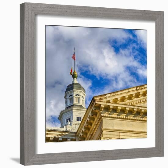 Sunset Light on the State Capitol Building, Annapolis, Maryland, USA-Christopher Reed-Framed Photographic Print