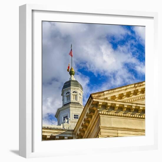 Sunset Light on the State Capitol Building, Annapolis, Maryland, USA-Christopher Reed-Framed Photographic Print