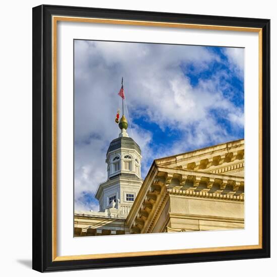 Sunset Light on the State Capitol Building, Annapolis, Maryland, USA-Christopher Reed-Framed Photographic Print