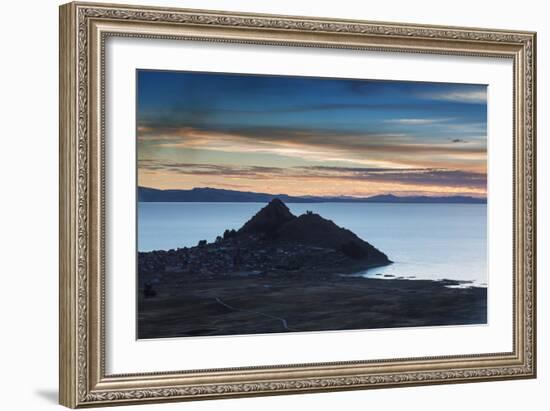 Sunset Looking Towards Copacabana on Lake Titicaca-Alex Saberi-Framed Photographic Print