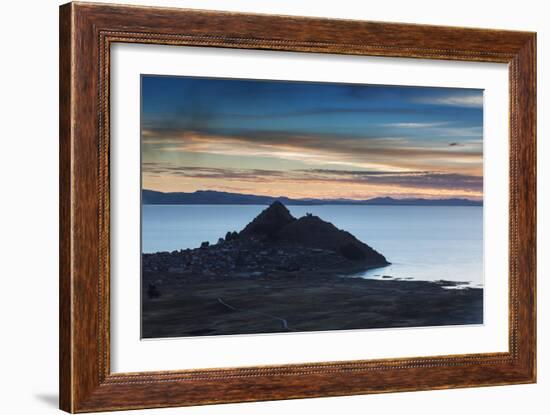 Sunset Looking Towards Copacabana on Lake Titicaca-Alex Saberi-Framed Photographic Print