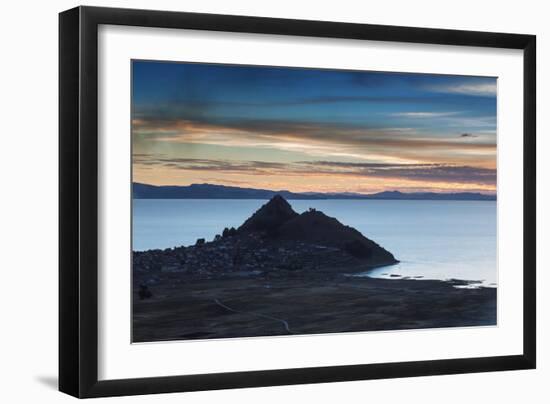 Sunset Looking Towards Copacabana on Lake Titicaca-Alex Saberi-Framed Photographic Print