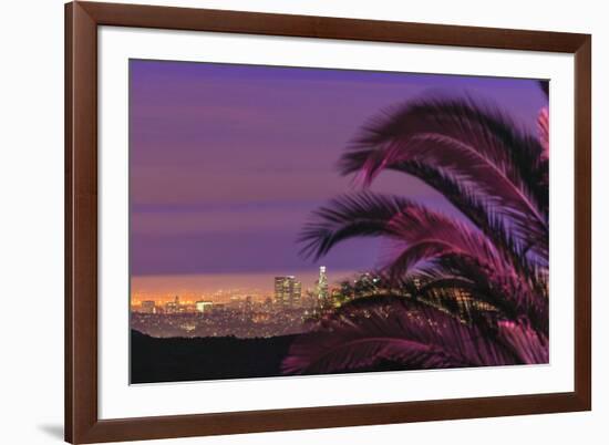 Sunset, Los Angeles skyline viewed from Hollywood Hills, Southern California, USA-Stuart Westmorland-Framed Photographic Print