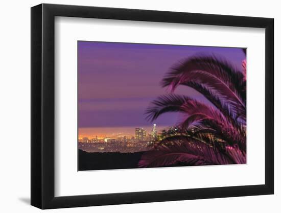 Sunset, Los Angeles skyline viewed from Hollywood Hills, Southern California, USA-Stuart Westmorland-Framed Photographic Print