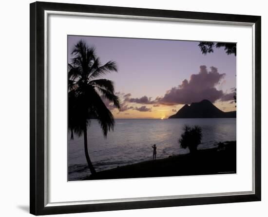Sunset, Morne Larcher, Baie De La Chery (Chery Bay), Martinique-Guy Thouvenin-Framed Premium Photographic Print