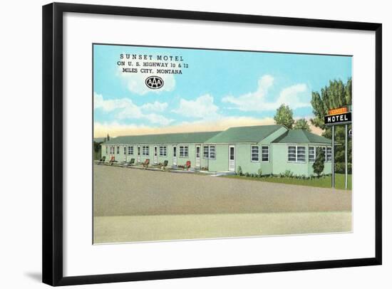 Sunset Motel, Miles City, Montana-null-Framed Art Print