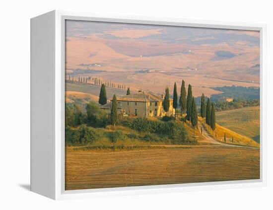 Sunset Near San Quirico D'Orcia, Val D'Orcia, Siena Province, Tuscany, Italy, Europe-Sergio Pitamitz-Framed Premier Image Canvas