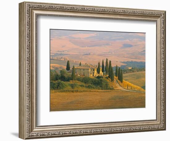 Sunset Near San Quirico D'Orcia, Val D'Orcia, Siena Province, Tuscany, Italy, Europe-Sergio Pitamitz-Framed Photographic Print