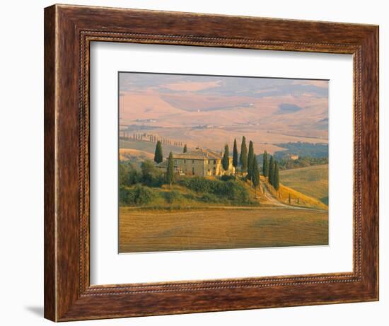 Sunset Near San Quirico D'Orcia, Val D'Orcia, Siena Province, Tuscany, Italy, Europe-Sergio Pitamitz-Framed Photographic Print