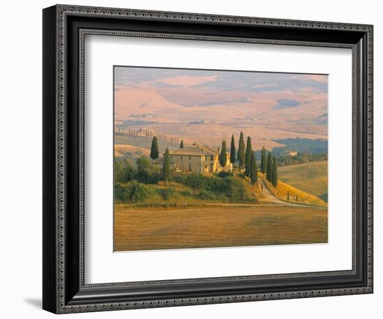 Sunset Near San Quirico D'Orcia, Val D'Orcia, Siena Province, Tuscany, Italy, Europe-Sergio Pitamitz-Framed Photographic Print