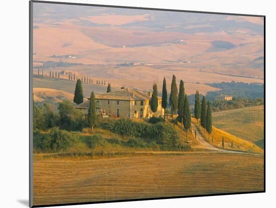 Sunset Near San Quirico D'Orcia, Val D'Orcia, Siena Province, Tuscany, Italy, Europe-Sergio Pitamitz-Mounted Photographic Print