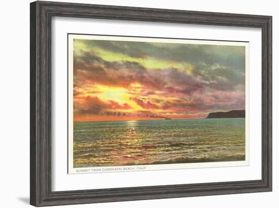 Sunset off Point Poma, San Diego, California-null-Framed Art Print