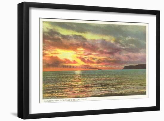 Sunset off Point Poma, San Diego, California-null-Framed Art Print