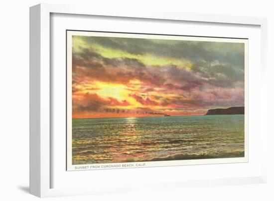 Sunset off Point Poma, San Diego, California-null-Framed Art Print