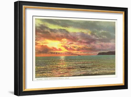 Sunset off Point Poma, San Diego, California-null-Framed Art Print