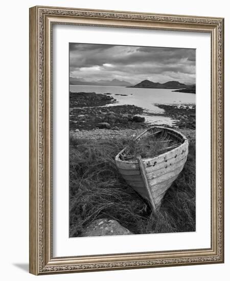 Sunset, Old Blue Fishing Boat, Inverasdale, Loch Ewe, Wester Ross, North West Scotland-Neale Clarke-Framed Photographic Print