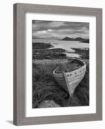 Sunset, Old Blue Fishing Boat, Inverasdale, Loch Ewe, Wester Ross, North West Scotland-Neale Clarke-Framed Photographic Print