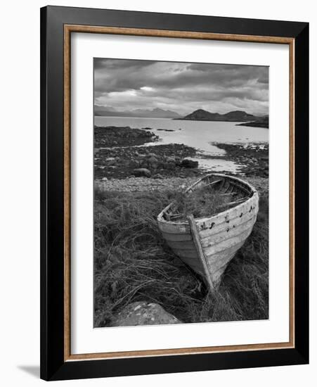 Sunset, Old Blue Fishing Boat, Inverasdale, Loch Ewe, Wester Ross, North West Scotland-Neale Clarke-Framed Photographic Print