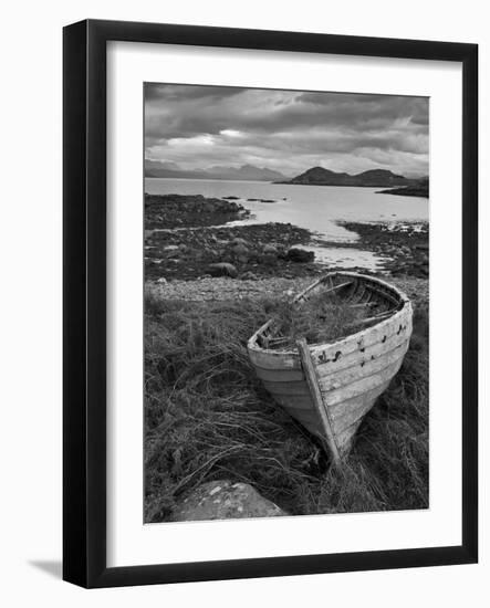 Sunset, Old Blue Fishing Boat, Inverasdale, Loch Ewe, Wester Ross, North West Scotland-Neale Clarke-Framed Photographic Print