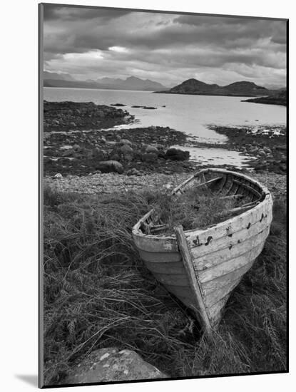 Sunset, Old Blue Fishing Boat, Inverasdale, Loch Ewe, Wester Ross, North West Scotland-Neale Clarke-Mounted Photographic Print