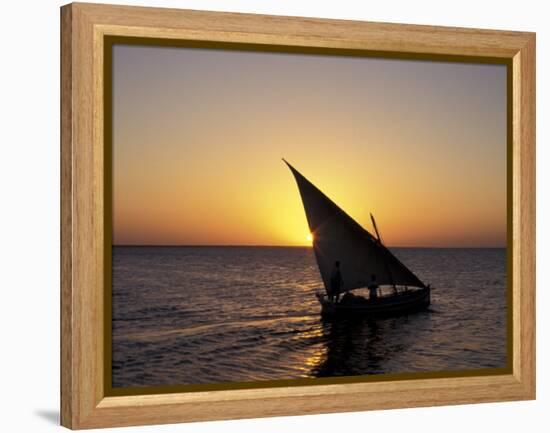 Sunset on a Felucca Fishing Boat, Tunisia-Michele Molinari-Framed Premier Image Canvas