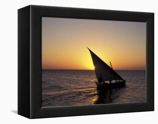 Sunset on a Felucca Fishing Boat, Tunisia-Michele Molinari-Framed Premier Image Canvas