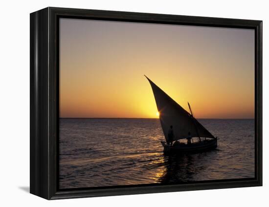 Sunset on a Felucca Fishing Boat, Tunisia-Michele Molinari-Framed Premier Image Canvas