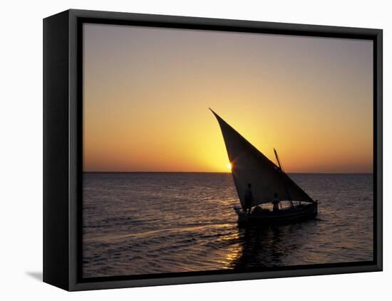 Sunset on a Felucca Fishing Boat, Tunisia-Michele Molinari-Framed Premier Image Canvas