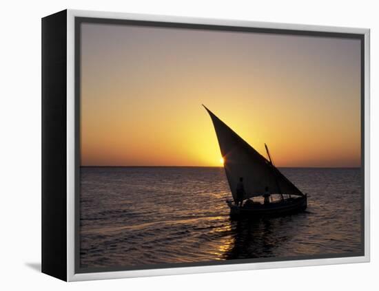 Sunset on a Felucca Fishing Boat, Tunisia-Michele Molinari-Framed Premier Image Canvas