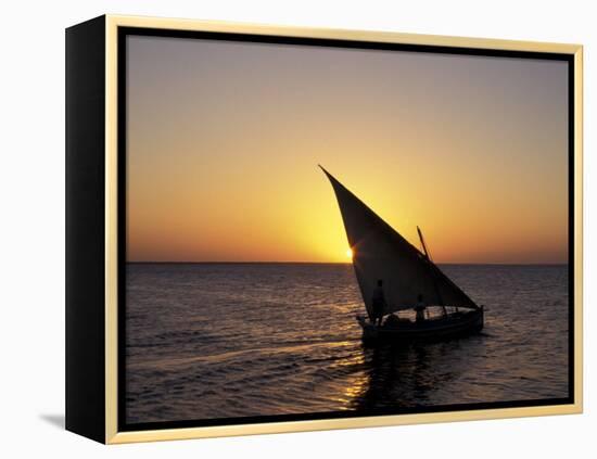 Sunset on a Felucca Fishing Boat, Tunisia-Michele Molinari-Framed Premier Image Canvas