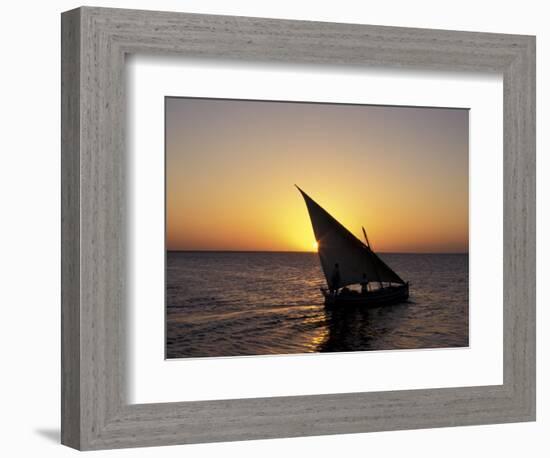 Sunset on a Felucca Fishing Boat, Tunisia-Michele Molinari-Framed Photographic Print