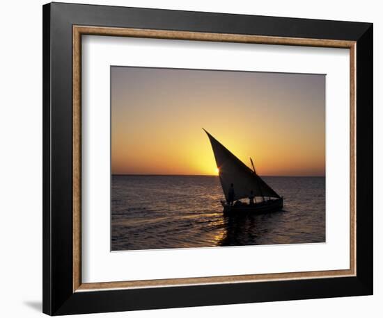 Sunset on a Felucca Fishing Boat, Tunisia-Michele Molinari-Framed Photographic Print